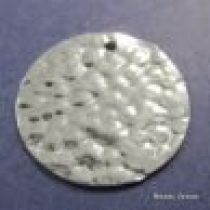 Sterling Silver Textured Disc 14 x 0.6mm -1.5mm Hole