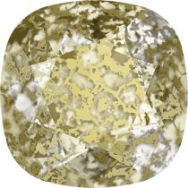 Swarovski Crystal Fancy Stone Cushion Square 4470 MM 10,0 CRYSTAL GOLD-PATINA F