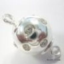 Magnetic Clasp Round Ball W/CZ Stones-10mm
