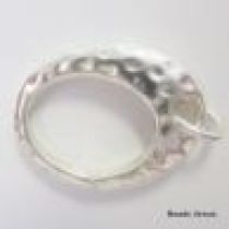 Sterling Silver Hammered Oval Lobster Clasp W/6mm open ring-15x20mm