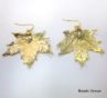 Natural Maple Leaf Earring -24 K GOLD Plated