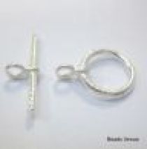 Sterling Silver Textured Toggle Clasp 9x15mm(Wholesale Pack)