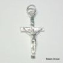 Sterling Silver Charm W/OPEN RING-CRUCIFIX 23X10MM