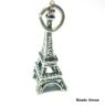 Sterling Silver Eiffel Tower Charm w/open ring-27x10mm