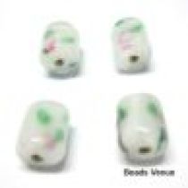  Lampwork Glass Beads -Tubes-White- 10x8m 