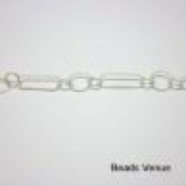  Sterling Silver Handmade Rectangle & Round link Chain 