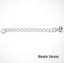 Sterling Silver Extension Chain 2 inch long W/SPILT RING/BEAD (4mm) Wholesale Pack