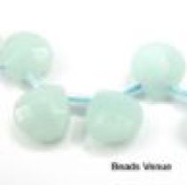  Amazonite Handcut Top Drilled Faceted Teardrops 10 x10 mm- 40 Cms. Strand