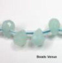  Amazonite Handcut Top drilled Faceted Teardrops 6 x 9 mm- 40 Cms. Strand
