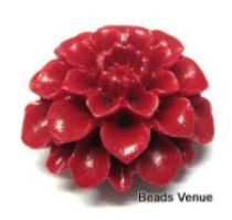  Red Bamboo Coral (Synthetic) Waterlily Flower-35 mm