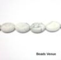  Howlite Natural White Oval Beads - 10x14mm 
