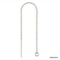 Sterling Silver Ear Threader 80 mm Cable Chain W/Ring