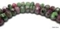 Ruby In Zoisite Faceted Rondelle Beads - (7-7.8 mm x 4.5-5.0mm)-42 Cms.Strand