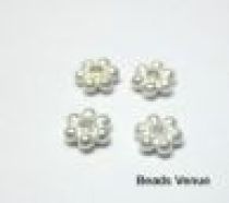 Sterling Silver Daisy Spacer Bead 6x1.9 mm Bright finish -Wholesale Pack