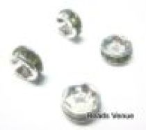  Rondelles Silver base -6mm-Olivine