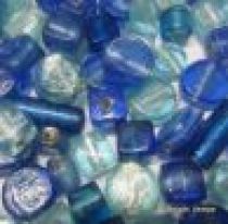 Silver Foil Mix(Medium Size) Beads-Blue