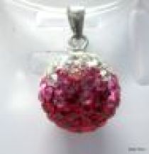 Pave Pendant Round Ball- 10mm -Crystal Rose Lt. Siam