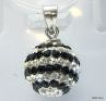 Pave Pendant Round Ball- 10mm -Crystal Jet