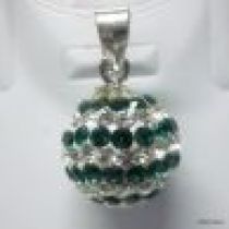 Pave Pendant Round Ball- 10mm-Crystal Emerald