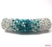 Pave Tube Bead W/S. Silver Core-35 X 9mm(Hole 4.5mm)Crystal Bl. Zircon