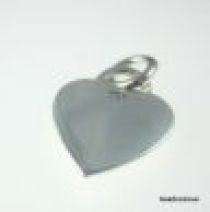 Sterling Silver Flat Heart 13x 16mm