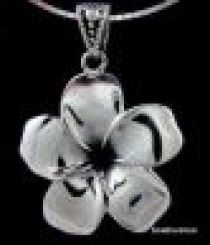 Sterling Silver Pendant Flower(oxidised)- 26x30mm
