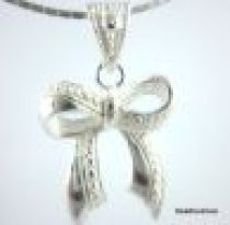 Sterling Silver Pendant- Bow- 18x22mm