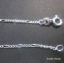 Sterling Silver Figaro 3+1 Diamond Cut Chain W/Clasp -50 cms.