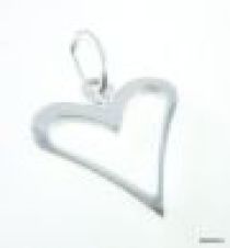 Sterling Silver Charm W/OPEN RING- open Heart -11 x 10 mm