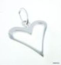 Sterling Silver Charm W/OPEN RING- open Heart -11 x 10 mm -Wholesale Pack-10 Pcs.)