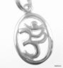 Sterling Silver Charm With Split Ring -OM 18 x 11mm