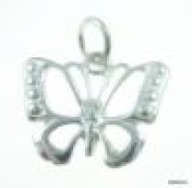Sterling Silver Charm W/Ring- Butterfly 11 x 14 mm
