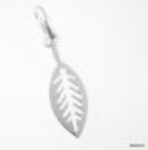 Sterling Silver Charm W/ Ring- Leaf(small) 17 x 5.5mm