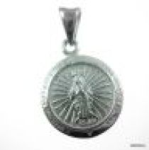 Sterling Silver Medal W/ Bail - The Miraculous -17 x 13.5mm