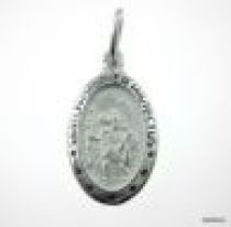 Sterling Silver Medal W/Ring- St. Christopher-14.5 x 8.4mm