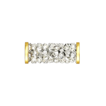 Swarovski  5950 Fine Rock Tube Bead W/ Gold Plated Ending -15 mm - Crystal Moonlight