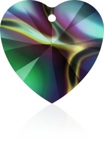 Swarovski  Heart Pendant 6228-10mm- Rainbow Dark