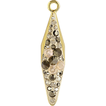 Swarovski  Polygon Pave Pendant Spikes 67482- 20mm Gold Plated Crystal Metallic Light Gold and Crystal Golden Shadow