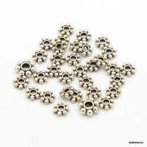  Daisy Spacer Beaded 4mm Ant. Silver Wholesale Pack