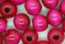 16mm Round Wooden Beads Dyed Fuchsia(25 beads) 