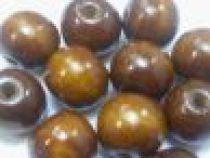 8mm Round Wooden Beads  Dyed Brown (50 Pcs.) 