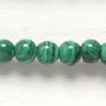 Malachite (Syn.) Beads Round - 4mm - 40 cms. Strand