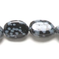  Obsidian Snowflake ovals 8x12mm,handcrafted size varies,App.16