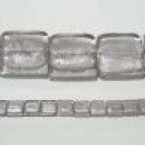  30 mm squares foil strand Silver Smoke(15 beads)