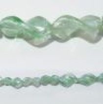  18x28mm Twisted foil strand Light Green(15beads)