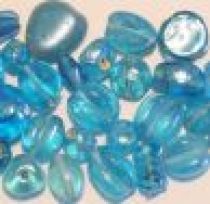  MIX GLASS BEADS TRANS- Turquoise