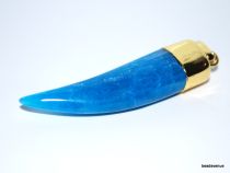Agate Tooth Pendant W/bail-45-50mm-Blue-BI8