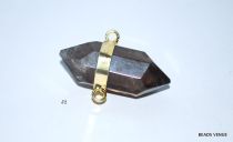 Black Agate 9 sided Double Terminated link pendant 37mm X 18mmﾠ