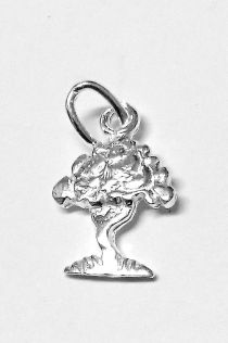 Sterling Silver Tree(11.8mm) Charm W/jumpring