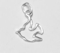 Sterling Silver Dove Outline(12x10mm) Charm W/jumpring